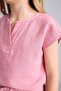 100% Cotton Short Sleeve Dark Rose Blouse Girls H6899A826Hs - 5