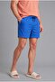 Mesh Lined Elastic Lace-Up Waist Sax Blue Swim Shorts I3377Ax26Hs - 4