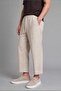 100% Cotton Regular Fit Elastic Tie Waist Beige Capri H8962Ax26Sm - 6