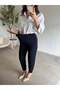 Navy Blue Elastic Waist Shalwar Mona Pants - 4