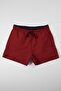 Men's Flat Pocket Mesh Burgundy Swim Shorts - 2