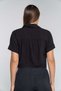 Short Black Layered Plain Blouse - 4