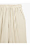Viscose Fabric Textured Straight-Leg Trousers with Elastic Waist and Pockets - 5