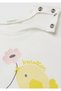 Baby white shoulder hidden snap printed short sleeve t-shirt - 3
