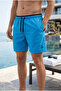 Men's Swim Shorts Quick Dry with Pockets Elastic Lace-Up Mesh Lining Ocean Blue Swim Shorts - 4