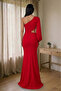 One Sleeve Evening Dress Red Evening Gown - 3