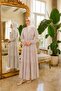 Women's Buttoned Polka Dot Modal Fabric Flowy Long Dress White - 5