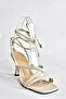 Beige Ankle Strap Women's Heeled Shoes K404070209 - 7