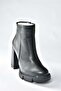 Black Platform Sole Women's Boots N282770309 - 3