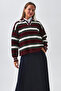 Striped Polo Sweater Burgundy - 4