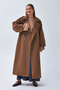 Pens Detailed Double Breasted Trench Coat Brown - 6
