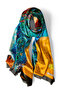 Petrol Green Emile Flöge Silk Painting Scarf - 4