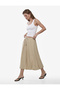 Viscose Fabric Long Balloon Skirt with Tie Waist and Pockets - 2