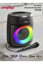 TS 1106 Bluetooth Speaker 500W TWS FM USB Type-C Mic Magic Ring Light 4 Inch Portable Black