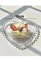 Luxury glass dessert plate, cake plate serving display bead heart sur26 - 3