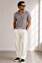Men's Ribbed Ottoman Fabric T-Shirt Pants Summer Top and Bottom Combination - 2