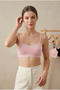 Pink Cotton Thin Strap Bustier with Removable Pads 3-Pack Sports Bra