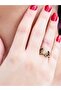 Natural Stone Citrine Natural Stone Inlaid Antique Model Women's Adjustable Ring Euy79S