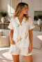 Bürümcük Knitted Short Sleeve Women's Buttoned Shorts Set - 3