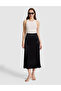 Black A-Line Satin Woven Skirt 50318241-Vr046