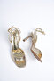 women's gold ankle-tie daily comfortable classic heeled shoes - 2