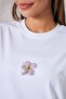 Flower Themed Design Printed White Women's Oversize T-Shirt - 3