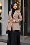 Mink Double-Breasted Collared Belted Lined Jacket - 2