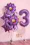 Purple Daisy 3 Year Old Balloon Set Purple Daisy Concept Birthday Balloon Set