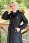 Hooded Zipper Coat Black 10349 - 2