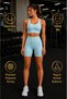 Women's High Waist Biker Leggings Set – Underwire Sports Bra & Tummy Control Shorts Leggings Fitness Set - 2