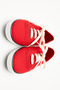 Spor 2602 - Basic Lace-Up Red Linen Women's Sportswear - 2