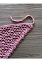 Seamless Hand Knitted Pink Colorful Sequined Summer Flexible Bandana with Flat Front - 3