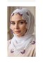 Needle-Embroidered White Color Prayer Mat with Prayer Beads - 2