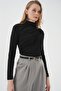 Bdart Slim Fit Round Neck Blouse with Volan Detail - 4