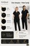 Black Lycra Unisex Bat Sleeve Nurse and Doctor Jersey Team Scrubs Hospital Uniform - 7