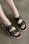 Farilya Women's Black Double Buckle Light Sole Comfortable Daily Summer Sports Slippers - 2