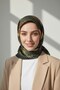 Khaki Black Stone Effect Pattern - 100% Twill 90X90 Scarf Planting Shape - 3