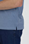 Polo Collar Cotton Pocketless Striped Short Sleeve T-Shirt - 3
