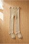 Baby Girl Glitter Pantyhose Ecru - 3