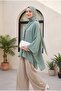 Loose Polyviscon Tunic with Long Belt on the Back -Mint - 3