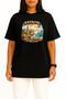 Oversized Antalya Special Design Chest Printed Unisex T-Shirt - 2