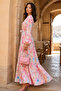 Patterned Hijab Dress Fuchsia 579 - 3