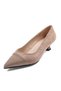 Elenor Mink Color Patent Leather and Suede Combination Short Heeled Shoes - 6