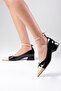 Suzette Black Color Patent Leather Pointed Toe Women's Low Heeled Shoes - 3