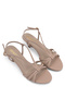Women's Vegan Beige Heeled Shoes - 2