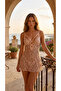 Lace and Floral Patterned Short Nightgown - 7
