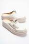 Women's White Orthopedic Sole Comfortable Closed-Front Slippers-Sabo Slippers-Hospital Slippers S1670 - 4