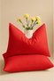 Red Colored Cotton Ranforce Fabric Covered Pillow Case 2 Pieces 50X70 cm - 2
