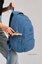 Luxury Crinkle Fabric High School and Middle School Backpack with Monkey Keychain Gift Blue (Let My Bag Come with You) - 6