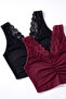 Women's Cotton Bra with Gathered Lace and Flexible Gathering Shape (6080) - 3